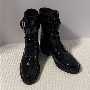 PAIGE Black Combat & Moto Boots